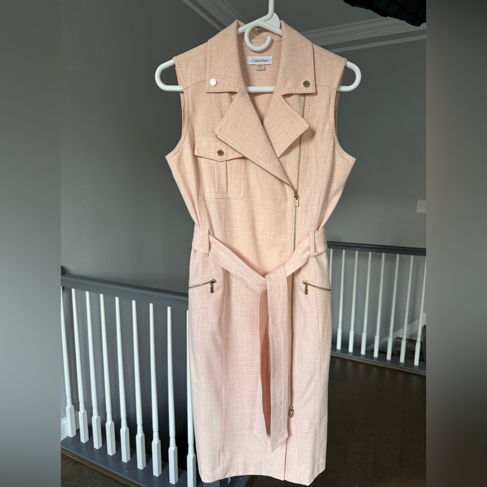 Calvin Klein Belted Moto Sheath Dress
